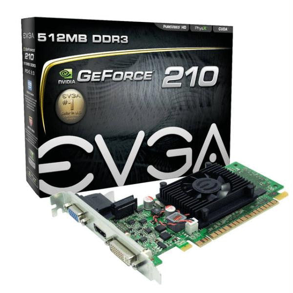 EVGA NVIDIA GeForce 210 512MB GDDR3 VGA-DVI-HDMI PCI-Express Video Card