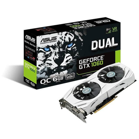 Asus NVIDIA Dual GeForce GTX 1060 OC 6GB GDDR5 DVI-2HDMI-2DisplayPort PCI-Express Video Card