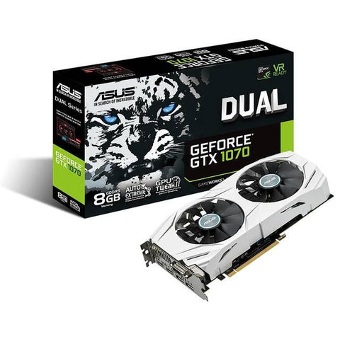 Asus NVIDIA Dual GeForce GTX 1070 8GB GDDR5 DVI-2HDMI-2DisplayPort PCI-Express Video Card