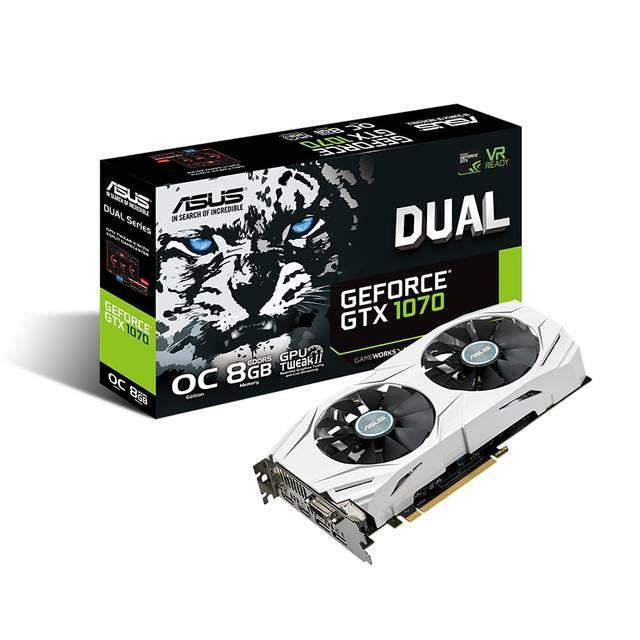 Asus NVIDIA Dual GeForce GTX 1070 OC 8GB GDDR5 DVI-2HDMI-2DisplayPort PCI-Express Video Card