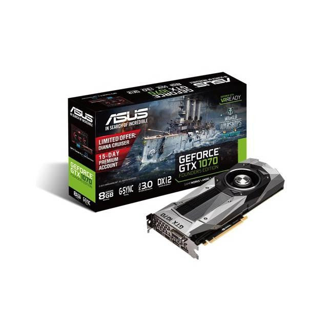 Asus NVIDIA GeForce GTX 1070 8GB GDDR5 DVI-HDMI-3DisplayPort PCI-Express Video Card