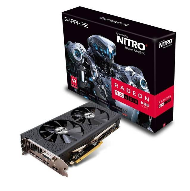 Sapphire Nitro+ AMD Radeon RX 480 OC 8G GDDR5 DVI-2HDMI-2DisplayPort PCI-Express Video Card