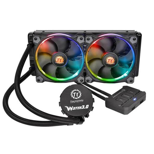 Thermaltake Water 3.0 Riing RGB 240 2x 120mm CPU Liquid Cooler for Intel LGA2011-v3-2011-1366-1156-1155-1151-1150 & AMD Socket FM2-FM1-AM3+-AM3-AM2+-