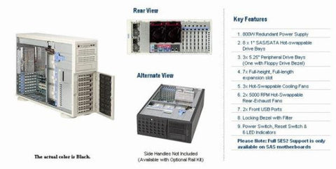 Supermicro CSE-745TQ-R800B 800W 4U Tower-Rackmount Server Chassis (Black)