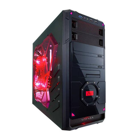 Apevia X-DREAMER4 No Power Supply ATX Mid Tower (Black-Red)