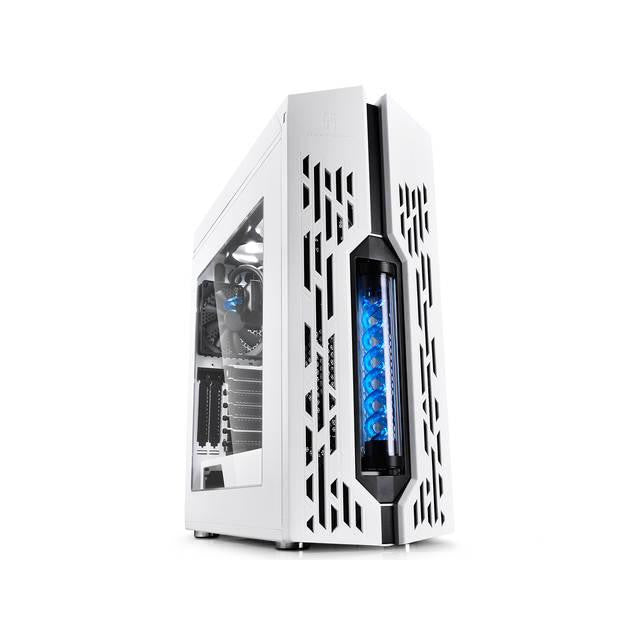 DEEPCOOL GENOME WH-BL No Power Supply ATX Mid Tower w- Integrated 360mm Liquid Cooling System (White Case + Blue Helix)