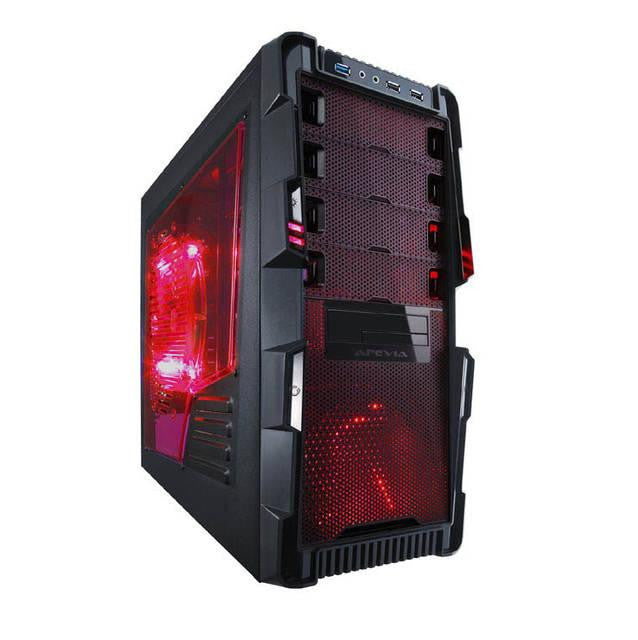 Apevia X-Hermes No Power Supply ATX Mid Tower (Black-Red)