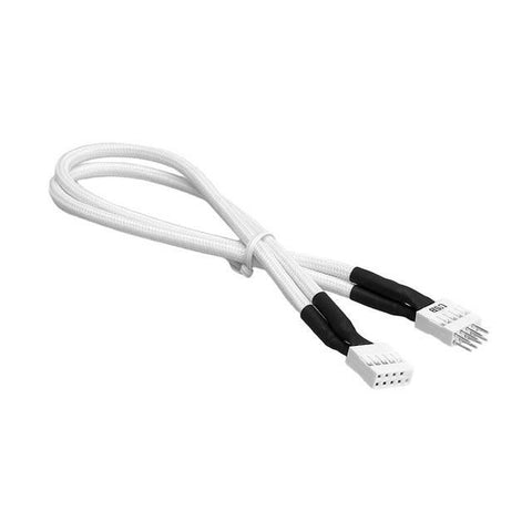 BitFenix Alchemy Multisleeved 30cm 9Pin Internal USB Male to 9Pin Internal USB Female Extension Cable (White Sleeve- White Connector)