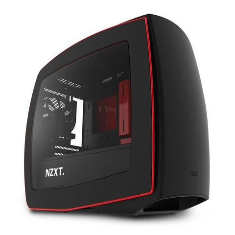 NZXT Manta No Power Supply Mini-ITX Case (Matt Black-Red)