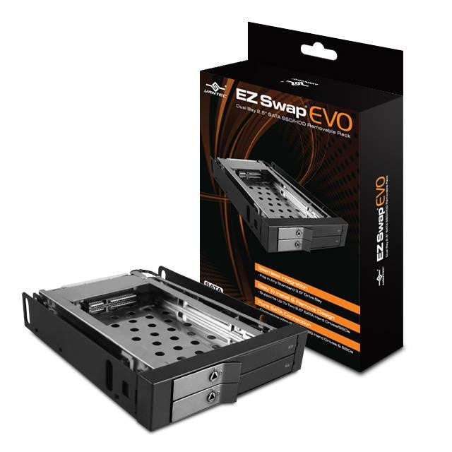 Vantec EZ Swap EVO MRK-225S6-BK Dual Bay 2.5 SATA HDD Removable Rack