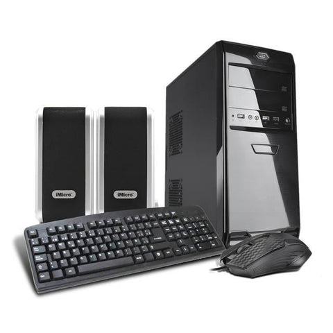 iMicro CA-S253USB 400W 20+4pin ATX Mid Tower w- Keyboard & Mouse & Speaker (Black)