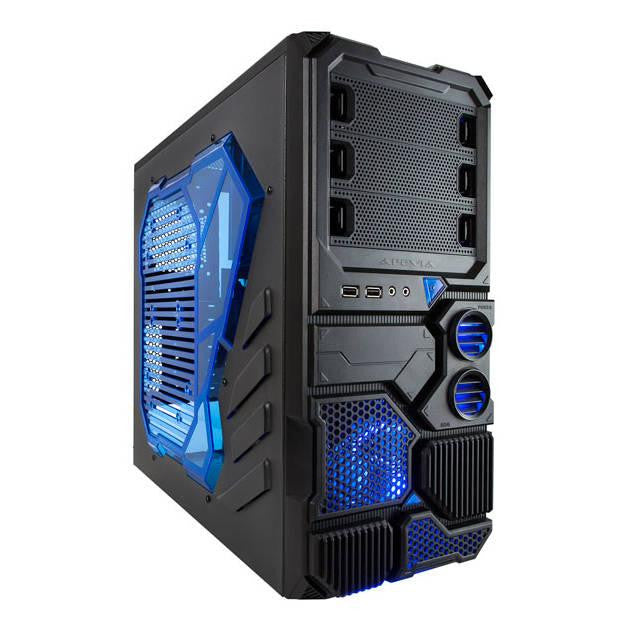 Apevia X-Sniper 2 No Power Supply ATX Mid Tower (Black-Blue)