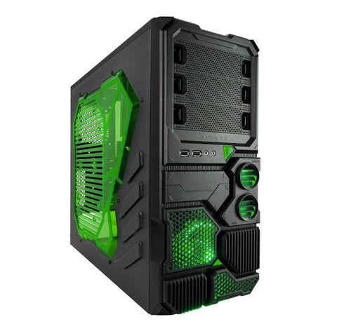 Apevia X-Sniper 2 No Power Supply ATX Mid Tower (Black-Green)