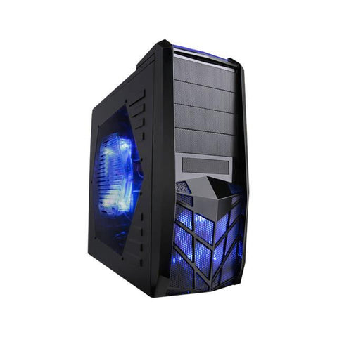 Apevia X-Trooper No Power Supply ATX Mid Tower (Black-Blue)