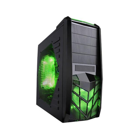 Apevia X-Trooper No Power Supply ATX Mid Tower (Black-Green)