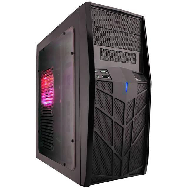 Apevia X-Trooper Jr No Power Supply ATX Mid Tower w- Side Window-Red