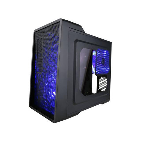 Apevia X-EnerQ No Power Supply ATX Mid Tower (Black-Blue)