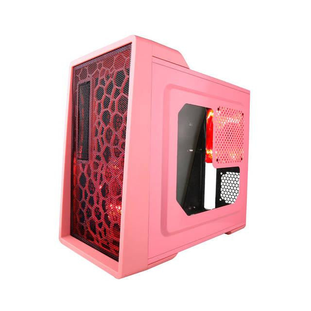 Apevia X-EnerQ No Power Supply ATX Mid Tower (Black-Pink)