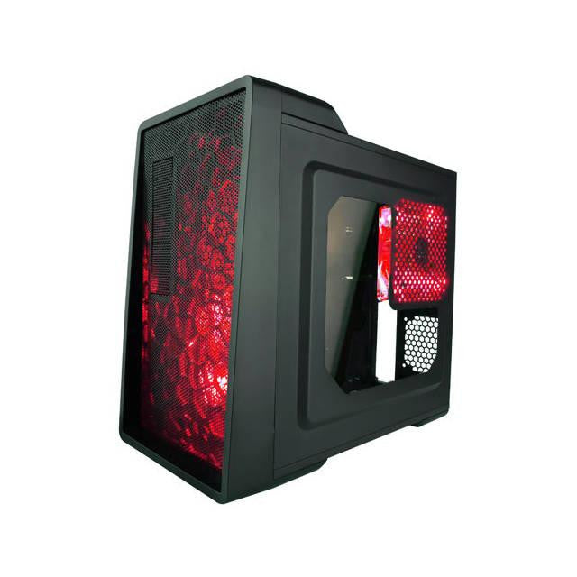 Apevia X-EnerQ No Power Supply ATX Mid Tower (Black-Red)