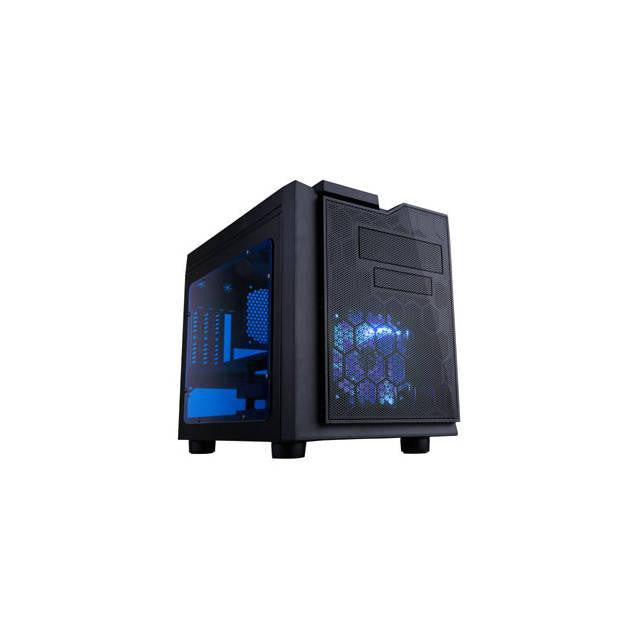 Apevia X-Qpack3 No Power Supply MicroATX Case  (Black-Blue)