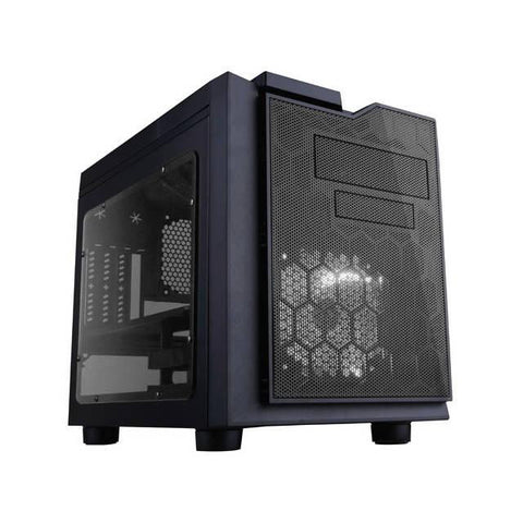 Apevia X-Qpack3 No Power Supply MicroATX Case  (Black-Clear)