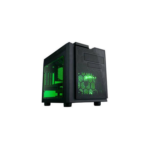 Apevia X-Qpack3 No Power Supply MicroATX Case (Black-Green)