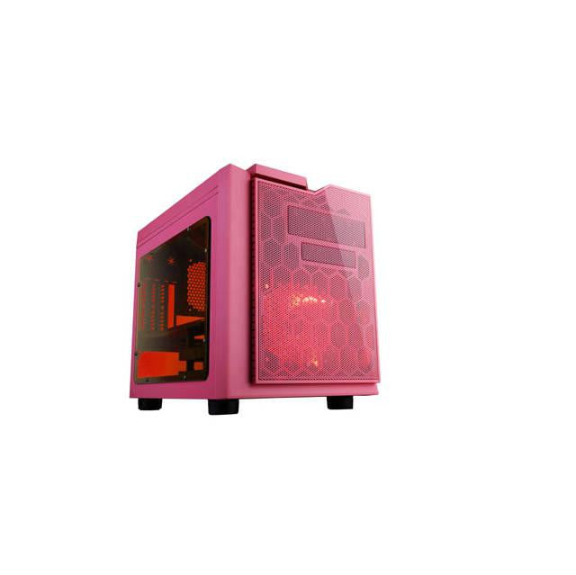 Apevia X-Qpack3 No Power Supply MicroATX Case (Pink)