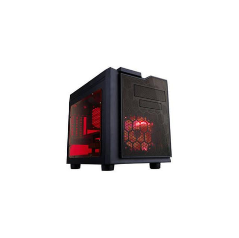 Apevia X-Qpack3 No Power Supply MicroATX Case (Black-Red)