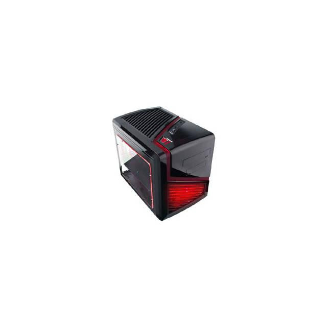 Apevia X-Qber No Power Supply MicroATX Cube Case (Black-Red)