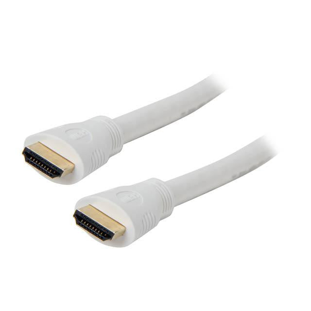 Nippon Labs NMHD-25MM-28-WT 25ft HDMI Male to HDMI Male Cable w- Gold Plated (White)