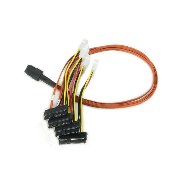 Broadcom LSI CBL-SAS8087OCF-06M 0.6m Mini-SAS (SFF-8087) to 4x SAS (SFF-8482) Multi-lane Internal Foward Breakout Cable