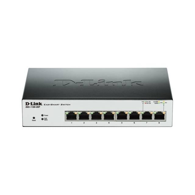 D-Link DGS-1100-08P EasySmart 8-Port Gigabit PoE Switch