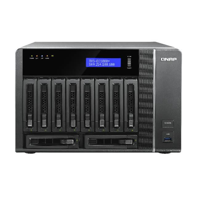 QNAP TVS-EC1080+-E3-32G-US Intel Xeon E3-1245 v3 3.4GHz- 32GB RAM- 6GbE- 10SATA3- USB3.0- 10-Bay Desktop NAS for Enterprise