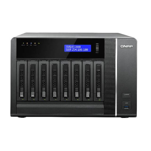 QNAP TVS-EC880-E3-8G-US Intel Xeon E3-1245 v3 3.4GHz- 8GB RAM- 4GbE- 8SATA3- USB3.0- 8-Bay Desktop NAS Server for Enterprise