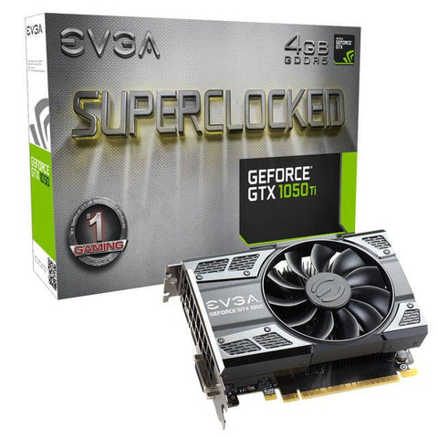 EVGA NVIDIA GeForce GTX 1050 Ti SC GAMING 4GB GDDR5 DVI-HDMI-3DisplayPort PCI-Express Video Card w- ACX 2.0 Cooler