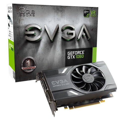 EVGA NVIDIA GeForce GTX 1060 3GB GDDR5 DVI-HDMI-3DisplayPort PCI-Express Video Card w- ACX 2.0 Cooler