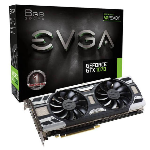 EVGA NVIDIA GeForce GTX 1070 8GB GDDR5 DVI-HDMI-3DisplayPort PCI-Express Video Card w- ACX 3.0 Cooler