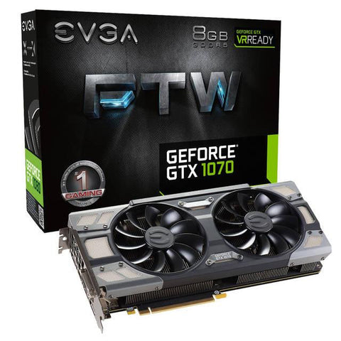 EVGA NVIDIA GeForce GTX 1070 FTW GAMING 8GB GDDR5 DVI-HDMI-3DisplayPort PCI-Express Video Card w- ACX 3.0 Cooler