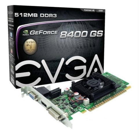 EVGA NVIDIA GeForce 8400 GS 512 MB GDDR3 VGA-DVI-HDMI PCI-Express Video Card