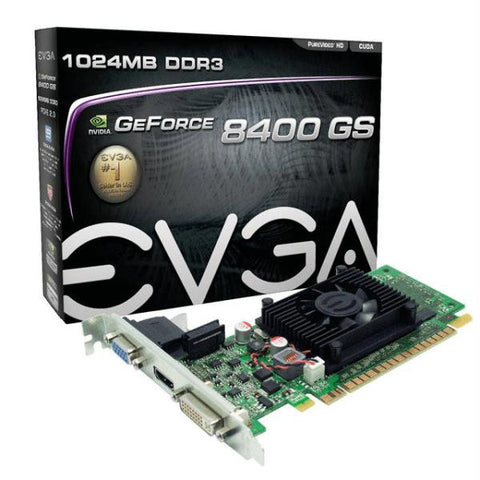 EVGA NVIDIA GeForce 8400 GS 1GB GDDR3 VGA-DVI-HDMI PCI-Express Video Card