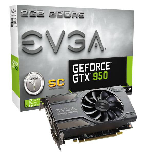 EVGA NVIDIA GeForce GTX 950 Superclocked GAMING 2GB GDDR5 2DVI-HDMI-DisplayPort PCI-Express Video Card