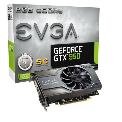 EVGA NVIDIA GeForce GTX 950 Superclocked Gaming 2GB GDDR5 DVI-HDMI-DisplayPort PCI-Express Video Card