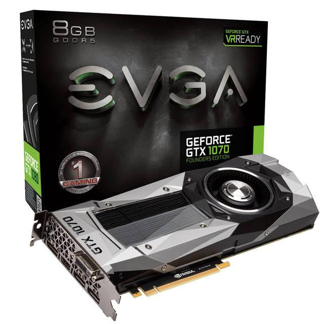 EVGA NVIDIA GeForce GTX 1070 Founders Edition 8GB GDDR5 DVI-HDMI-3DisplayPort PCI-Express Video Card