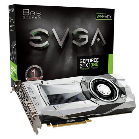 EVGA NVIDIA GeForce GTX 1080 FOUNDERS EDITION 8GB GDDR5X DVI-HDMI-3DisplayPort PCI-Express Video Card