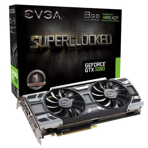 EVGA NVIDIA GeForce GTX 1080 Superclocked GAMING 8GB GDDR5X DVI-HDMI-3DisplayPort PCI-Express Video Card w- ACX 3.0 Cooler