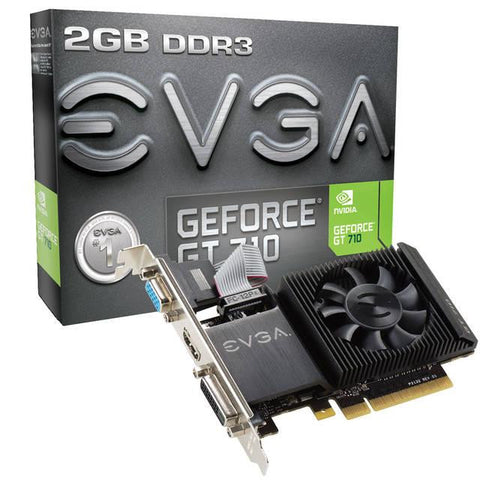 EVGA NVIDIA GeForce GT 710 2GB DDR3 VGA-DVI-HDMI Low Profile PCI-Express Video Card