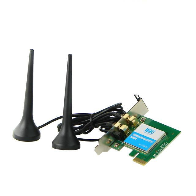 HiRO H50299 300Mbps Wireless Low Profile PCI-Express Adapter, w- 2dBi Omni directional Antenna