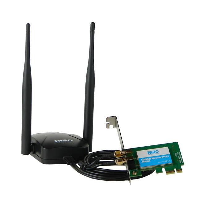 HiRO H50310 300Mbps Wireless PCI-Express Adapter, w- High-Gain 5dBi Omni directional Antenna