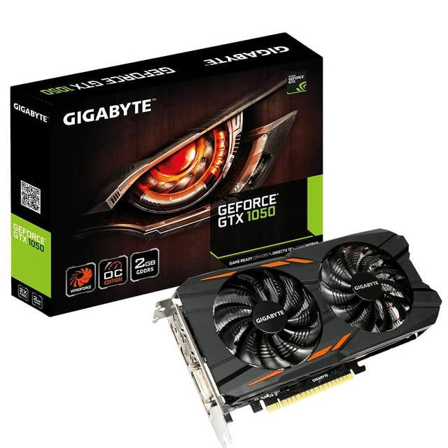 GIGABYTE NVIDIA GeForce GTX 1050 Windforce OC 2G GDDR5 DVI-3HDMI-DisplayPort PCI-Express Video Card