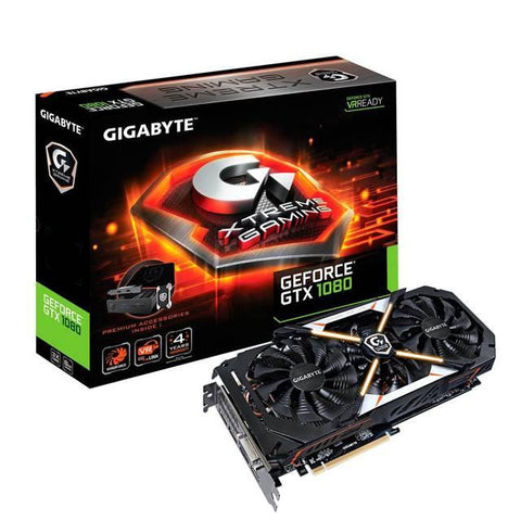 GIGABYTE NVIDIA GeForce GTX 1080 Xtreme Gaming Premium Pack 8GB GDDR5X DVI-HDMI-3DisplayPort PCI-Express Video Card